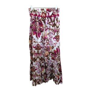 Voyage Mediterranean Capri   Floral Tiered Skirt and Wrap Size Small Small flaw